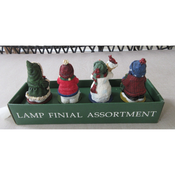 Lamp Finials Vintage Christmas Snowmen New in Box Resin - Picture 4 of 4